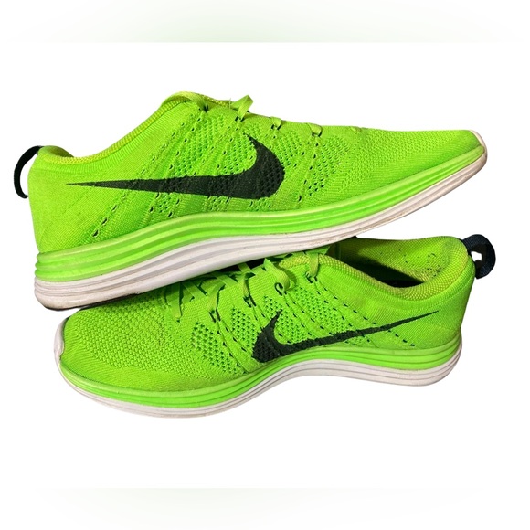 Nike Flyknit Lunar 1+ One Electric Green White Men's Size 9.5  554887-304 1 - Picture 5 of 8